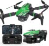 TT19 Foldable 4K Drone with Camera for Adults, 270° Obstacle Avoidance, Brushless Motor Drones RC Quadcopter with Optical Flow Positioning, Level 3 Wind Resistance, Altitude Hold, Green