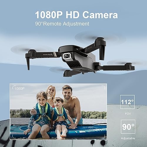 4DV4 Drone with 1080P Camera for Adults Kids,FPV HD Live Video RC Quadcopter Helicopter Toys Gifts,Altitude Hold, Waypoints,3D Flip,Headless Mode,2 Batteries,Carrying Case,Black - Image 2