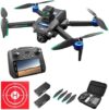 GPS Drone with 5.9 Inch Screen Controller, Landing Pad, 4k Dual Camera,Auto Return,Obstacle Avoidance, Optical Flow Mode,5G Drone,2 Battery 40 Mins Flight, Drones for Beginner (Black)