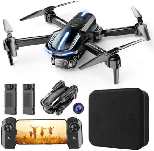 Drone with Camera 1080P HD FPV Foldable Mini Drone for Beginners Kids Adults, Drone with One Key Take Off/Landing, Gesture Selfie, Altitude Hold, 3D Flip, Easy to Fly, 2 Batteries, Toys for Boys Girls