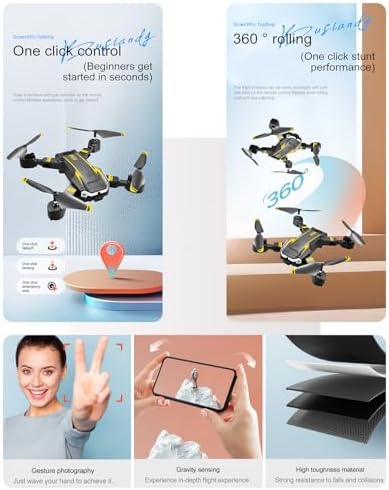 Mini Drone with Camera for Adults Kids, 1080P WiFi FPV Camera Drone with 2 Batteries, One-Click Take Off/Landing, Altitude Hold, Headless Mode, 360° Flips, 3-Gear Speeds, Emergency Stop, Carrying Case, Toys Gifts for Kids and Adults Beginner (Green dual battery) - Image 3