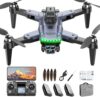 GPS Drone with 4K Camera for Adults, S166 Drone Under 249g 5GHz Transmission 3 Batteries, 90° Adjustable Lens, Auto Return, Follow Me, Brushless Motor Drones for Adults and Beginners (Black)