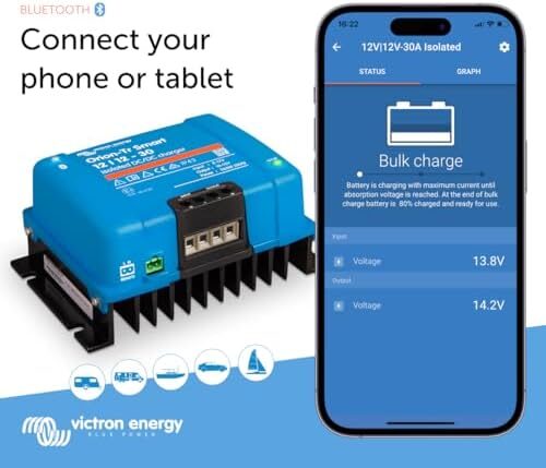 Victron Energy Orion-Tr Smart DC to DC Charger (Bluetooth) – 12/12-Volt 30 amp 360-Watt – Battery Charger for Dual Battery Systems – Isolated