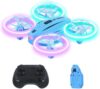 Mini Drone for Kids, Colorful LED RC Drone Quadcopter for Beginners with Headless Mode, 360 Flips, Altitude Hold, 3 Speeds Mode,Full Propeller Protect,Toys Gifts for Boys Girls,Blue