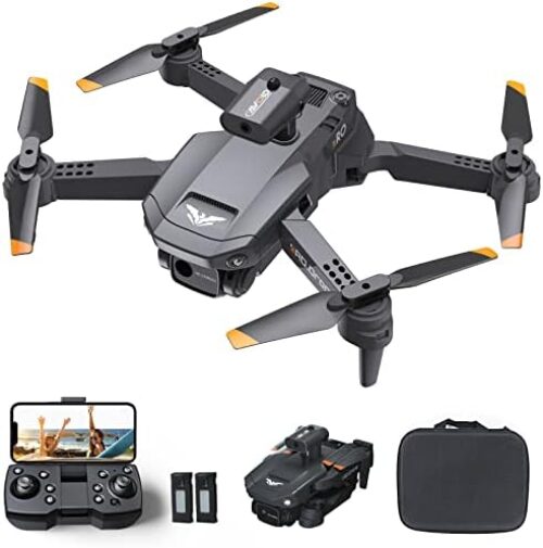 3T6B Foldable Drones with Camera for Adults Kids, FPV Drone with WiFi Live Video for Beginners, 2 Batteries, Carrying Case, Altitude Hold, Gifts Drone for Kids 8-12