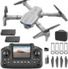 E99 Drone with Screen Controller, Two-batteries, Altitude Hold, One Key Take Off/Landing, Active Obstacle Avoidance. with Black Outdoor Carrying Case. (White - 2 batteries)