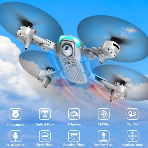 Drone with Camera - Foldable Drone for Begniners with 1080P FPV Camera, Upgrade Altitude Hold, Gestures Selfie, Waypoint Fly, Headless Mode, 3D Flip, One Key Start, 3 Speed Mode, Circle Fly, 2 Batteries - Image 6