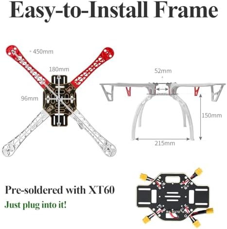 HAWK'S WORK F450 Drone Kit to build, DIY Quadcopter Set, Frame + Pixhawk + GPS + Power Module + ESC + Brushless Motor + Prop + Battery + RC Transmitter & Receiver + Accessory + Guild Book & Video (A) - Image 4