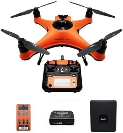 SwellPro FD1+ Fisherman Best Fishing Drone with Bait Release, 4.8 LBS Payload, 1.3KM Range, IP67 Waterproof, Auto Return & Flip, Self-floating, Entry-Level, No Camera Included