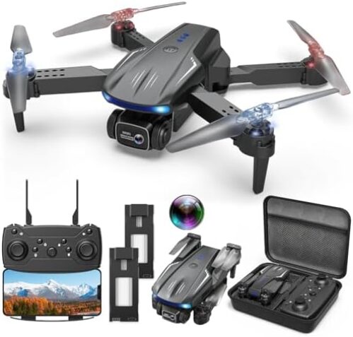 Drone with Camera 1080P for Kids Adults, Foldable HD FPV Mini Drone with 2 Batteries, One Key Take Off/Land, Altitude Hold, Headless Mode, 360°Flip, Gestures Selfie, 3 Speed Mode, Waypoint Fly
