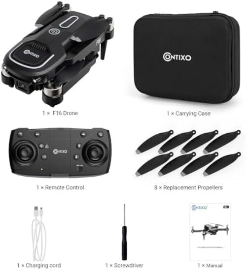 Contixo F16 Camera Drone for Kids – 1080P Dual Camera, Easy to Fly, 17 Mins Intelligent Flight Time, One-Key Takeoff/Landing – Perfect for Beginners and Young Drone Enthusiasts (Ages 14+)