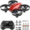 V995 Red Mini Drone for Kids and Beginners,Indoor RC Quadcopter Plane with 3D Flips, 360° Rotation, Circle Fly, Auto Hover, Headless Mode, 21Mins 3 Batteries, Gift for Boys and Girls