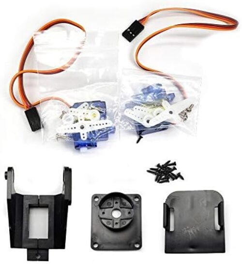 Pan Tilt 2 Axis FPV Camera Gimbal Mount Bracket W/ 2 Servos Support for Arduino and Raspberry Pi Motion Control Ultrasonic Sensor Mounting RC FPV plane Fixed-wing Drone