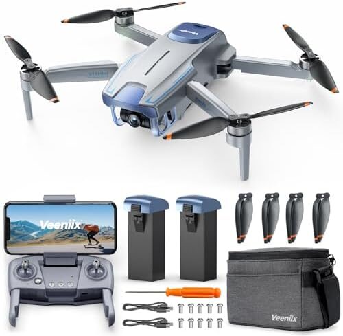 V11MINI Drones with Camera for Adults 4K,Under 249g,60-Min Flight Time with 2 batteries,5GHz Transmission,GPS Auto Return,Follow Me,4K FPV Drone,Foldable and Lightweight,Ideal for Beginners,Adults