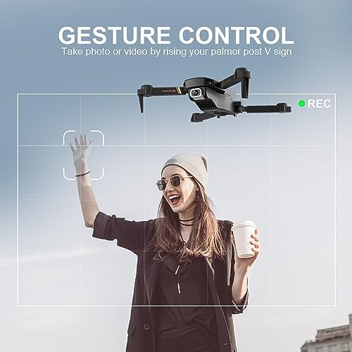 4DV4 Drone with 1080P Camera for Adults Kids,FPV HD Live Video RC Quadcopter Helicopter Toys Gifts,Altitude Hold, Waypoints,3D Flip,Headless Mode,2 Batteries,Carrying Case,Black - Image 9