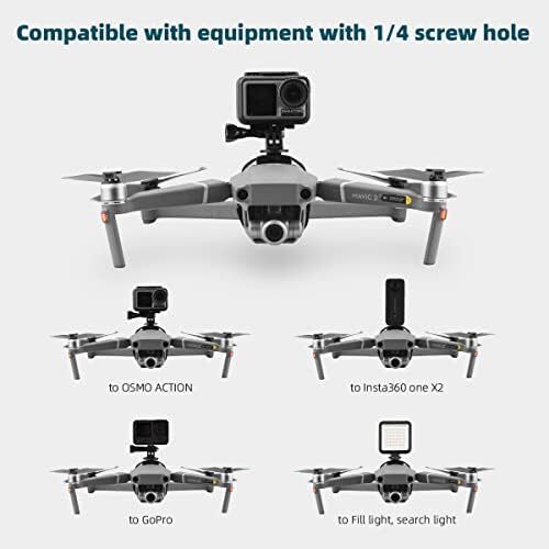 HeiyRC Sports Camera Mount for DJI Mini 3 Pro/Mavic 3/Air 2S/Mavic 2 Pro Zoom/Mini 1 2 Drone for OSMO Action 2 Insta360 One R X X2 for Gopro 13 Hero 5 6 7 8 Panoramic Camera Connector Holder Accessory