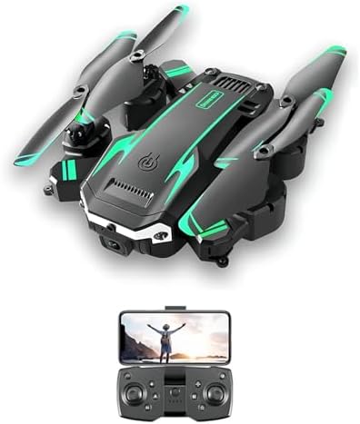Mini Drone with Camera for Adults Kids, 1080P WiFi FPV Camera Drone with 2 Batteries, One-Click Take Off/Landing, Altitude Hold, Headless Mode, 360° Flips, 3-Gear Speeds, Emergency Stop, Carrying Case, Toys Gifts for Kids and Adults Beginner (Green dual battery)