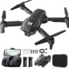 Mini Drone with Camera for Adults Beginner Kids, 1080P WiFi FPV, Foldable, 2 Batteries, One-Click Take Off/Landing, Altitude Hold Black