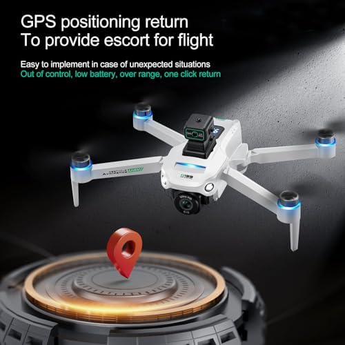 Drone with Camera 4k, GPS HD Drones for Adults,5G Remote Controller with 5.9 Inch Screen, Obstacle Avoidance Drones, 3 Battery 60 Mins Flight, Professional Drone,White - Image 2