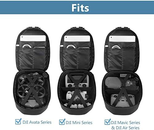 JSVER Carrying Case For DJI Mini Waterproof Shockproof Backpack Case Compatible with DJI Mini/Air/Mavic 1/AVATA Remote & Smart Controller, Propellers, Battery and Accessories