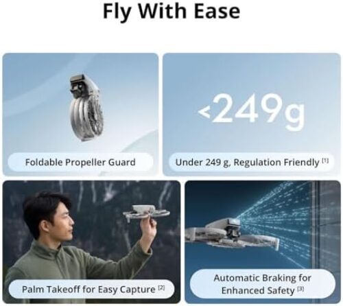 DJI Flip Fly More Combo With RC 2 Screen Remote Controller, Drone With 4K UHD Camera for Adults, Palm Takeoff, Auto Return, Intelligent Flight, 3 Batteries for 93-Min Flight Time