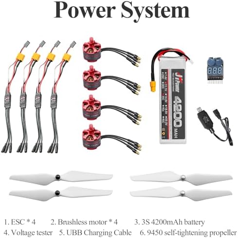 HAWK'S WORK F450 Drone Kit to build, DIY Quadcopter Set, Frame + Pixhawk + GPS + Power Module + ESC + Brushless Motor + Prop + Battery + RC Transmitter & Receiver + Accessory + Guild Book & Video (A) - Image 6