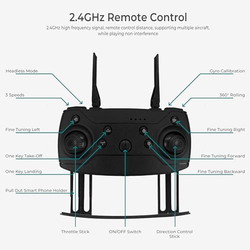 Skyhawk Drone with Camera | Quadcopter Drones for Kids, drone for adults, beginner drone and pros | HD pictures and videos, foldable, silent, 30 MPH Falcon Drones with Camera for Adults 4k - Image 4