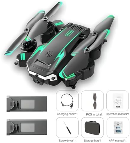 Mini Drone with Camera for Adults Kids, 1080P WiFi FPV Camera Drone with 2 Batteries, One-Click Take Off/Landing, Altitude Hold, Headless Mode, 360° Flips, 3-Gear Speeds, Emergency Stop, Carrying Case, Toys Gifts for Kids and Adults Beginner (Green dual battery) - Image 8