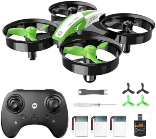 Holy Stone Mini Drone for Kids and Beginners, Indoor Outdoor Quadcopter Plane for Boys Girls with Auto Hover, 3D Flips, 3 Batteries, Headless Mode, Great Gift Toy for Boys and Girls, HS210 Green