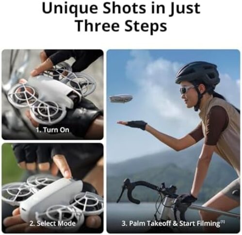 DJI Neo, Mini Drone with 4K UHD Camera for Adults, 135g Self Flying Drone that Follows You, Palm Takeoff, Subject Tracking, QuickShots, Stabilized Video, Built-In Propeller Guard (Controller-Free)