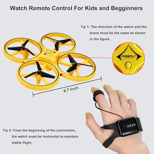 2025 Upgraded Hand Controlled Drone for kids,Somatosensory aircraft with Smart Watch Controlled, Gesture sensing aircraft Cool LED Remote Control Drone 360° Flips,quadcopter,Toys Gifts for Boys and Girls - Image 4
