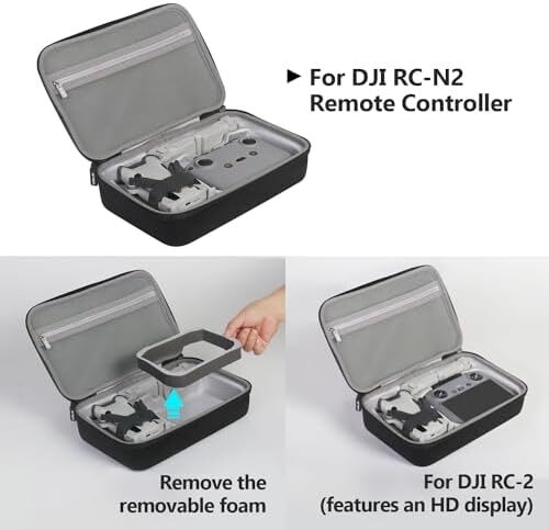 JSVER Carrying Case for DJI Mini 4 Pro EVA Hard Shell Protective Case for DJI Mini 4 Pro/Mini 3/Mini 3 Pro Travel Bag for Mini 4 Pro Fly More Combo Accessories Drone Case (DJI RC-2/RC-N2 Controller)