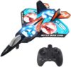 Foam Drone RC Airplane for Kids and Beginners, Remote Control Plane Fighter Jet Helicopter with Light, Auto Hovering, 360° Flip and 2 Batteries (16Mins)