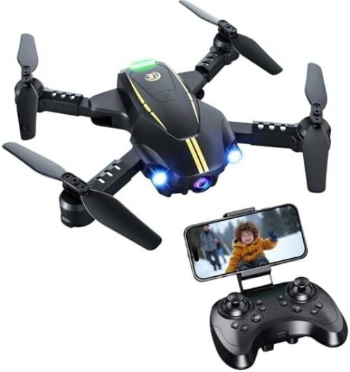 Drone with Camera for Kids Boys Adult, 1080P Camera FPV Drone, Mini Drones Foldable with 2 Batteries, 3 Speed Mode, 3D Flips, Gesture Photo