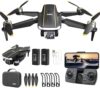 2650 ft Long Range Super Endurance Foldable Drone with Camera for Beginners–60+ min Flight Time, WiFi FPV Quadcopter with 4K HD Camera, Brushless Motor, Auto Hover, Follow Me (3 Batteries)