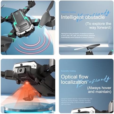 Mini Drone with Camera for Adults Kids, 1080P WiFi FPV Camera Drone with 2 Batteries, One-Click Take Off/Landing, Altitude Hold, Headless Mode, 360° Flips, 3-Gear Speeds, Emergency Stop, Carrying Case, Toys Gifts for Kids and Adults Beginner (Green dual battery) - Image 4