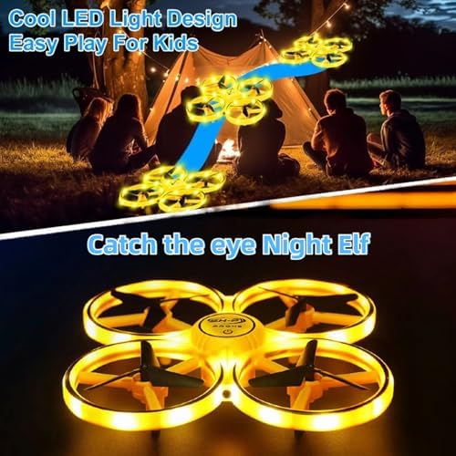 2025 Upgraded Hand Controlled Drone for kids,Somatosensory aircraft with Smart Watch Controlled, Gesture sensing aircraft Cool LED Remote Control Drone 360° Flips,quadcopter,Toys Gifts for Boys and Girls - Image 7