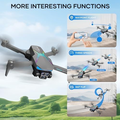 Drone with Camera for Adults, 1080P FPV Drones for kids and Beginners with Brushless Motors, Upgrade Altitude Hold, 90Β° Adjustable Lens, Gestures Selfie, 60 Mins Fly Time - Image 3