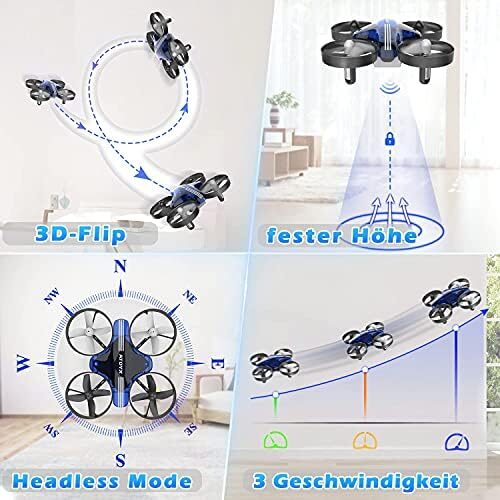 Mini Drone for Kids & Beginners, Indoor Portable Hand Operated/RC Nano Helicopter Quadcopter with Auto Hovering, Headless Mode & Remote Control, Children’s Day Gift for Boys and Girls -Blue