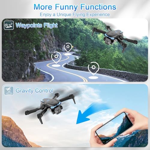 Drone with Camera 1080P HD, FPV Foldable Drone for Adults Kids, One-Key Take Off/Landing, 3D Flips, Altitude Hold, Speed Adjustment, Headless Mode, 2 Batteries, Toys Gifts for Boys Girls - Image 7