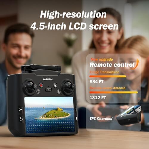 GPS Drone with Camera for Adults Beginners,4.5″ HD LCD RC Screen 32G SD Card with Drone Professional Auto Return,FPV Drones Long Range Follow Me, 5GHz Transmission Gesture Control,under 249g