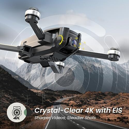Holy Stone HS720E Drones with Camera for Adults 4K,Integrated Remote ID, 2 Batteries 46 Min Flight Time, 5GHz FPV Transmission, 130ยฐ FOV EIS Camera,Drone with 4K/30FPS Video,Brushless Motor, Auto Return, Follow Me, GPS Drone for Beginner