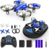 Mini Drone for Adults, Drones & Cars 2 in 1 Toy with One Key Take Off-Landing, Altitude Hold, Headless Mode, 360° flip, Car Mode, 2 Batteries,