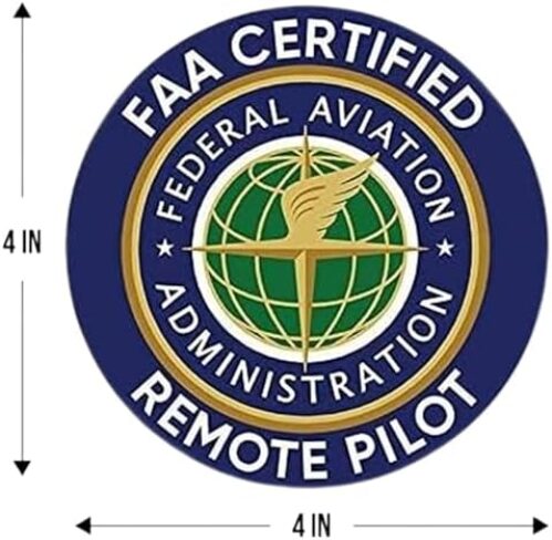 2-Pack FAA Certified Remote Pilot Drone Sticker Decal – 4 Inches – Drone Stickers for Car Truck Van Window Bumper Laptop Tablet Cup Tumbler and Any Smooth Surface