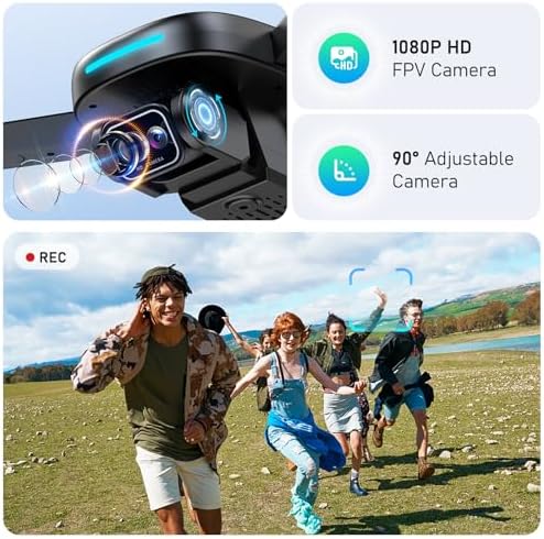 Mirason Drone with Camera, 1080P HD FPV Camera Drone with Brushless Motor, 2 Batteries, 360 Flips, Headless Mode, Gravity Control, 36 Mins Long Flight Foldable for Kids and Beginner - Image 3
