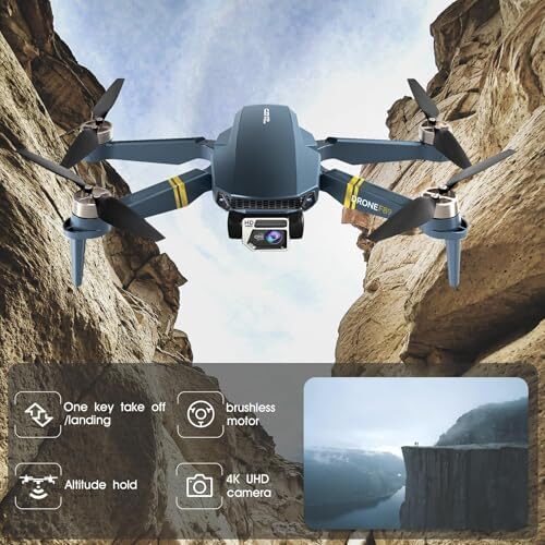 2650 ft Long Range Super Endurance Foldable Drone with Camera for Beginners–60+ min Flight Time, WiFi FPV Quadcopter with 4K HD Camera, Brushless Motor, Auto Hover, Follow Me (3 Batteries)