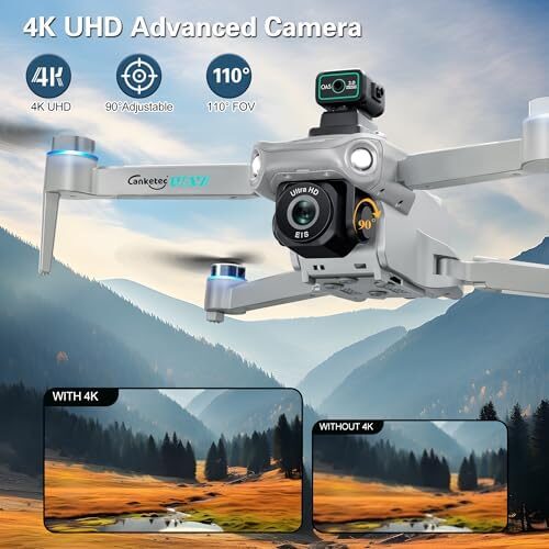 Drone with 4K UHD Camera for Adults,GPS RC Drone Brushless Motor,Upgraded Tablet Screen,Gimbal EIS, Smart FPV Foldable Quadcopter for Beginners, Auto Return, Follow Me, Waypoints, 60 Mins Flight Time,Gift, with Obstacle Avoidance