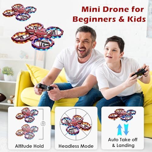 Mini Drone for Kids with Beginners, Kids Drone with Throw to Go, 3 Speeds Mode, 360° Flips, Auto Hovering, Headless Mode, Obstacle Avoidance Function, Birthday Gifts for 3-10 Year Old Boys Girls