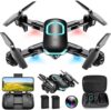 Drone with Camera, Foldable Drone for Beginners with 1080P Camera, Upgrade Altitude Hold, Circle/Rotating/Waypoint Fly, 3D Flip, One Key Start, 3 Speed Mode, 2 Batteries