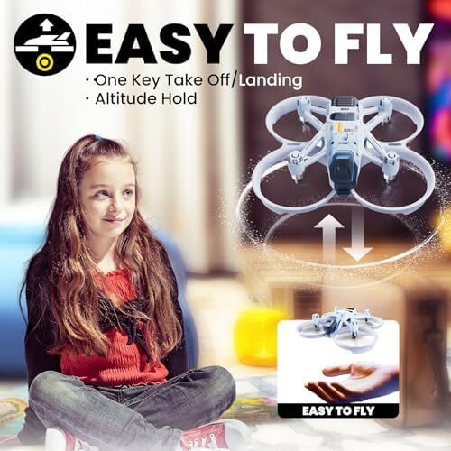Firefly EX Tiny Drones for Kids, Mini Micro Nano Indoor RC Quadcopter for Age 10-15 12-14 Boys,Kids Drone with 3 Speeds,Altitude Hold, 360°Flip, Headless Mode,Long Flight Time